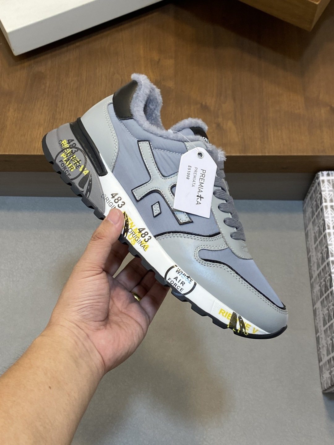 Premiata Graphic Side Lace-Up Sneakers