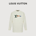Louis Vuitton 25FW Multicolor Gradient Logo Toothbrush Embroidery Long Sleeve T-Shirt White