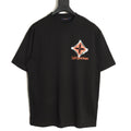 Louis Vuitton Four-Petal Motif and Lettering T-Shirt - Black